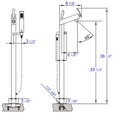 ALFI AB2728-PC Polished Chrome Floor Mounted Tub Filler + Mixer with Shower Head