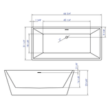 ALFI AB8832 67 inch White Rectangular Acrylic Free Standing Soaking Bathtub