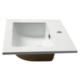 ALFI Brand ABC801 White Modern 17" Square Drop-in Ceramic Sink with Faucet Hole