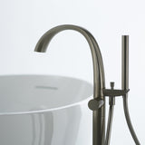 TOTO TBP01301U#BN ZN Single-Handle Freestanding Tub Filler Faucet with 1.75 GPM Handshower, Brushed Nickel