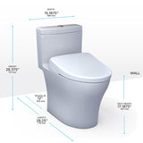 TOTO MW6464726CEMFGN#01 WASHLET+ Aquia IV One-Piece Dual Flush Toilet with S7 Electric Bidet Seat, Cotton White