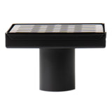 ALFI Brand ABSD55C-BM 5" x 5" Black Matte Square Stainless Steel Shower Drain with Groove Holes