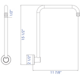 ALFI Brand AB12GRW-BN Brushed Nickel 12" Round Raised Wall Mounted Shower Arm