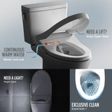 TOTO MW4484736CEMFGNA#01 WASHLET+ Aquia IV Arc Two-Piece Elongated Dual Flush Toilet with S7A Bidet Seat