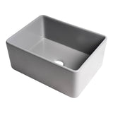 ALFI Brand ABF2418-GM Gray Matte Smooth Apron 24" x 18" Single Bowl Fireclay Farm Sink