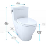 TOTO MS626124CEFG#03 TOTO Aimes WASHLET+ One-Piece Elongated Universal Height Skirted Toilet, Bone