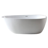 ALFI Brand AB8861 59 inch White Oval Acrylic Free Standing Soaking Bathtub