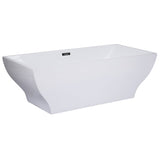 ALFI AB8840 67 inch White Rectangular Acrylic Free Standing Soaking Bathtub