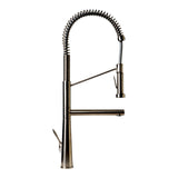 ALFI Brand ABKF3787-BN Brushed Nickel Double Spout Commercial Spring Kitchen Faucet