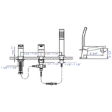 ALFI Brand AB2464-BN Brushed Nickel Deck Mounted 3 Hole Tub Filler & Shower Head