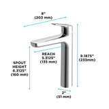 TOTO TLG03303U#CP GS Series Single Handle Bathroom Faucet for Sink with Drain Assembly, Polished Chrome