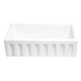 ALFI Brand AB3318HS-W White 33" x 18" Reversible Single Bowl Fireclay Farm Sink