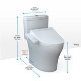 TOTO MW6463074CEMFGN#01 Aquia IV One-Piece Elongated Dual Flush Toilet and WASHLET C2 Bidet Seat