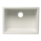 ALFI Brand AB2418UD 24" White Undermount / Drop-in Fireclay Kitchen Sink