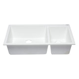 ALFI AB3319UM-W White 34" Double Bowl Undermount Granite Composite Kitchen Sink