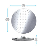 TOTO TBW07003U1#CP G Series Single Spray 12" Round Showerhead with Comfort Wave, Polished Chrome