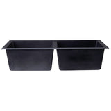 ALFI AB3420UM-BLA Black 34" Undermount Double Bowl Granite Composite Sink