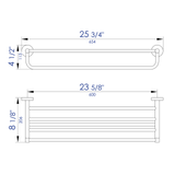 ALFI Brand AB9538-BN Brushed Nickel 26 inch Towel Bar & Shelf Bathroom Accessory