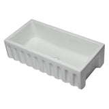 ALFI AB3618HS-W 36 inch White Smooth / Fluted Single Bowl Fireclay Farm Sink