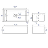 ALFI Brand ABF3618 36" White Thin Wall Single Bowl Smooth Apron Fireclay Kitchen Farm Sink