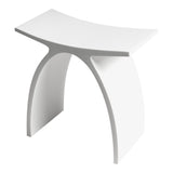 ALFI Brand ABST77 Arched White Matte Solid Surface Resin Bathroom/Shower Stool