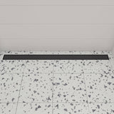 ALFI Brand ABLD47B-BM 47" Black Matte Brushed Stainless Steel Linear Shower Drain with Solid Cover