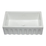 ALFI AB3018HS-W 30 inch White Smooth / Fluted Single Bowl Fireclay Farm Sink