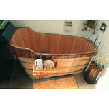 ALFI Brand AB1148 59" Free Standing Wooden Bathtub with Chrome Tub Filler