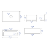 ALFI AB3020SB-W 30 inch White Reversible Single Fireclay Farmhouse Kitchen Sink