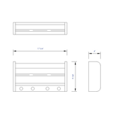 ALFI Brand AB5508 18" Wall Mounted Wooden Shelf & Hooks Bathroom Accessory