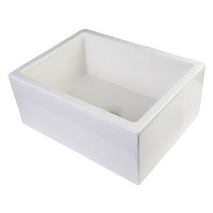 ALFI AB2418SB-B 24" Biscuit Smooth Thick Wall Fireclay Single Bowl Farm Sink