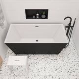 ALFI Brand ABST88 Designer White Matte Solid Surface Resin Bathroom/Shower Stool