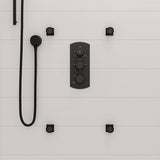 ALFI Brand AB4001-BM Black Matte 3-Way Thermostatic Valve Shower Mixer Round Knobs