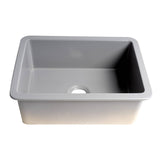 ALFI Brand ABF2718UD-GM Gray Matte 27" x 18" Fireclay Undermount/Drop in Fireclay Kitchen Sink