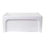 ALFI AB2418ARCH-B 24" Biscuit Arched Apron Wall Fireclay Single Bowl Farm Sink