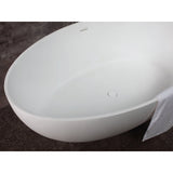 ALFI Brand AB9941 67" White Oval Solid Surface Smooth Resin Soaking Bathtub