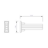 ALFI Brand AB5506 16" Triple Rack Wooden Towel Bar Bathroom Accessory