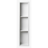 ALFI Brand 8" x 36" White Matte Stainless Steel Vertical Triple Shelf Bath Shower Niche