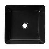 ALFI Brand ABC903-BM Black Matte 16" Modern Square Above-Mount Ceramic Sink