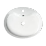 ALFI Brand ABC910 White Modern 22" Oval Above-Mount Ceramic Sink with Faucet Hole