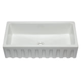 ALFI AB3618HS-W 36 inch White Smooth / Fluted Single Bowl Fireclay Farm Sink