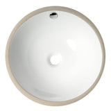 ALFI Brand ABC601 White Modern 17" Round Undermount Ceramic Sink