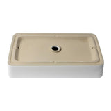 ALFI Brand ABC902-W White 24" Modern Rectangular Above-Mount Ceramic Sink