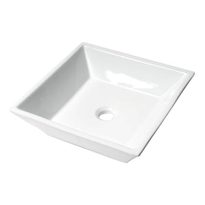 ALFI Brand ABC912 White Modern 17" Square Above-Mount Ceramic Sink