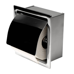 ALFI Brand ABTP77-PSS Polished Stainless Steel Recessed Modern Toilet Paper Holder with Cover