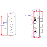 ALFI AB4101-BN Brushed Nickel Concealed 4-Way Thermostatic Shower Mixer