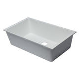 ALFI AB3322UM-W White 33" Single Bowl Undermount Granite Composite Kitchen Sink