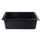 ALFI AB2420UM-BLA Black 24" Undermount Single Bowl Granite Composite Sink