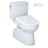 TOTO WASHLET+ Vespin II 1G Two-Piece Elongated 1.0 GPF Toilet and WASHLET+ S7 Contemporary Bidet Seat, Cotton White - MW4744726CUFG#01