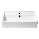 ALFI Brand ABC122 White Modern 22" Rectangular Wall Mounted Ceramic Sink with Faucet Hole